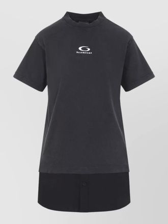 Balenciaga layered shirt dress short sleeve design