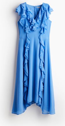 H&M Chiffonkleid mit Volants - Blue