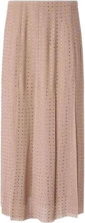 Pinko Rucola Midi Rok - Dames - Midirokken - Beige - S - Polyester - Rokken
