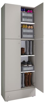 ebuy24 Gabinete De Zapato De Madera Vcm Dimensiones: Al. 200 X An. 70 X T. 39 Cm Armario Multiusos 5 Compartimentos 4 Puertas Giratorias Caj&oacute;n Adicional- Lon