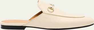 Gucci Princetown Monogram Horsebit Leather Mules