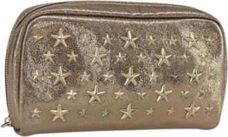 Jimmy Choo London Pre-owned Leather Pouch - Dames - Vintage Clutch - Geel - ONE Size - Leer - Vintage