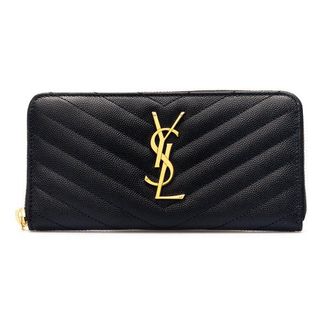Saint Laurent Cassandre leather zip-around wallet Woman One Size