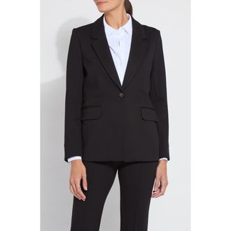 Lyssé ntials One-Button Ponte Blazer in Black at Nordstrom, Size X-Small