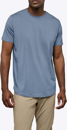 Cuts AO Curve Hem Cotton Blend T-Shirt in Cadet Blue at Nordstrom, Size Xx-Large R