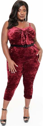 Unique Vintage Plus Size 1950s Cropped Jumpsuit in Bugundy at Nordstrom, Size 1 X