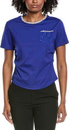 Gracia Round Neck Lace & Pocket T-Shirt