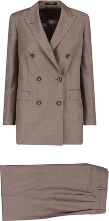 Tagliatore Double-Breasted Virgin Wool Suit with Peaked Lapels