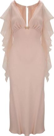Elisabetta Franchi Maxi Jurken - Dames - Casual kleedjes - Roze - XS - Tule - Kleedjes