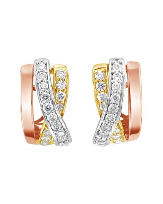 Le Vian Nude Diamonds 14-Karat Three Tone 0.79 Ct. Tw. Diamond Huggie Earrings