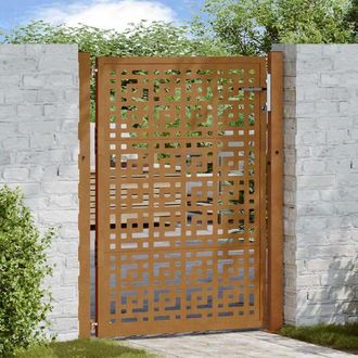 vidaXL Puerta De Jard&iacute;n Dise&ntilde;o En Cruz De Acero Desgastado 105x130 Cm Vidaxl