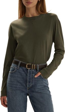 Favorite Daughter The Everyday Long Sleeve Top in Army at Nordstrom, Size X-Small