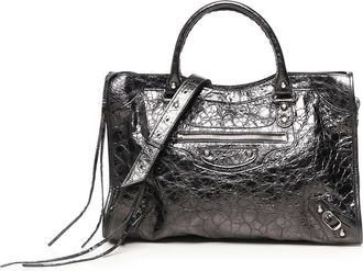 Balenciaga Le City Bag Medium - Dames - Tassen - Grijs - Maat: ONE Size Zijde