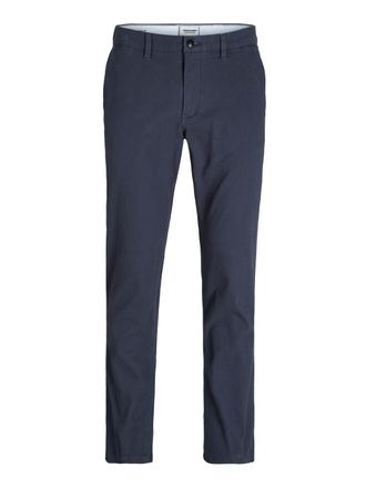 Jack & Jones Chinos JACK & JONES JPSTOLLIE JJDAVE CHINO, Herren, Gr. 31, L&auml;nge 34, blau (india ink), Web, Obermaterial: 98% Baumwolle, 2% Elasthan, unifarben, regu