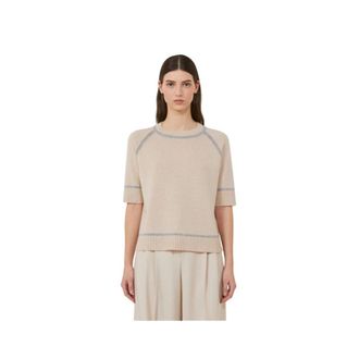 Max Mara Mandorla - Dames - Ronde hals truien - Beige - S - Truien & Vesten
