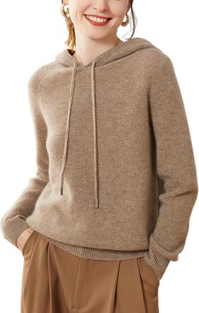 Dissa Women Cashmere Jumper Brown Hoodie Sweater Long Sleeve Relaxed Cashmere Wool Thick Jumper Solid Color Ladies Sweater,10,SPR1210