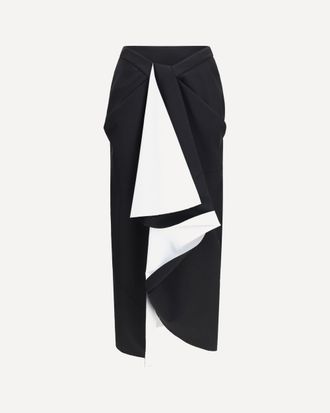 Givenchy Gonna midi drappeggiata in lana doppiata e mohair Woman 36