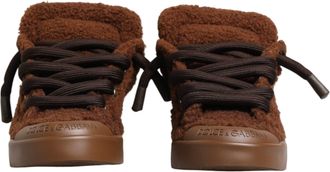Dolce & Gabbana Brown Faux Shearling Low Top Sneakers Mens Shoes