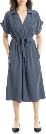 Max Studio Rolled Sleeve Midi Shirtdress in Duskblue-Dusk Blue at Nordstrom Rack, Size X-Large