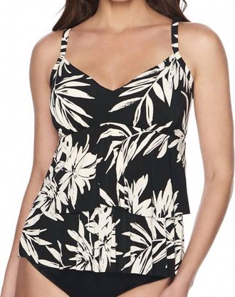 Trimshaper Rylee Ruffle Tiered Tankini Top In Photo Op