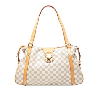 Louis Vuitton White Damier Azur Handbag Tote Bag (Pre-Owned)