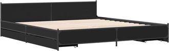 vidaXL Estructura cama con cajones madera ingeniería negra 200x200 cm Vidaxl