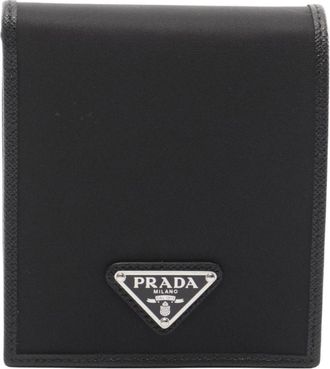 Prada Pre-owned Wallets, female, Black, Size: ONE SIZE Pre-owned Vintage Black Nylon Tri-fold Wallet