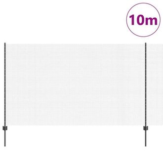 Berkfield Home Modern Welded Wire Fence with 10 U Posts Grey 1.4x10 m Steel in Dark Grey
