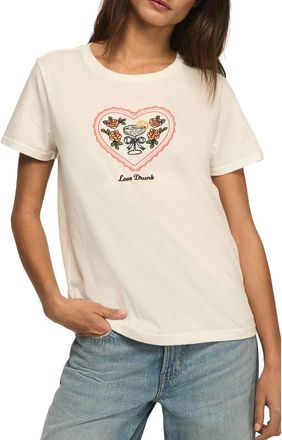 Lucky Brand Love Drunk Embroidered T-Shirt in Bright White at Nordstrom, Size Xx-Large