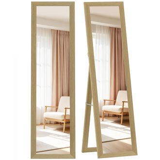OEM Espejo De Cuerpo Entero 157x37 Cm Con Marco De Mdf Espejo De Pie Inclinado O Colgante Roble