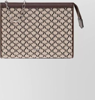 Max Mara rectangular leather clutch chain strap