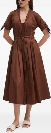 Sandro Ferrone Abito midi con cintura - Marrone