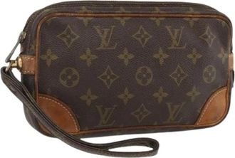 Louis Vuitton Pre-owned Vintage Monogram Clutch - Dames - Vintage Clutch - Bruin - ONE Size - Leer - Vintage