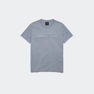 Canada Goose Emersen Embroidered T-Shirt (Men, Light Ozone Blue, XXL)