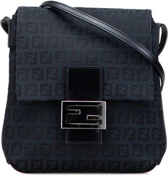 Fendi Borsa a tracolla in tela con motivo Zucchino 2010-2025 - Blu