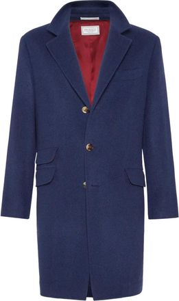 Brunello Cucinelli Cappotto monopetto in cashmere - Blu