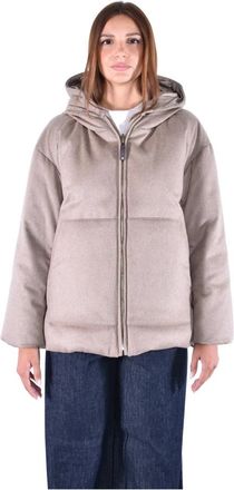 Max Mara Korte Omkeerbare Pufferjas - Dames - Winterjassen - Beige - 2XS - Kasjmier - Jassen