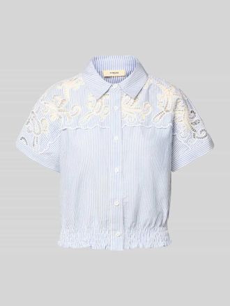 Suncoo Regular Fit Hemdbluse mit H&auml;kelspitze Modell LOlITA in Blau, Gr&ouml;&szlig;e XL