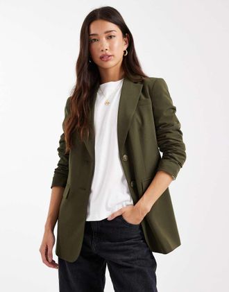 Miss Selfridge Blazer oversize color oliva-Verde