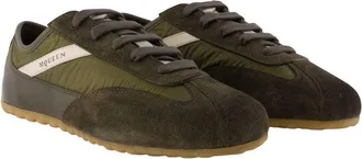 Alexander McQueen Mens Boxe Sneakers - Alexander Mcqueen Leather Green Calfskin Shoes