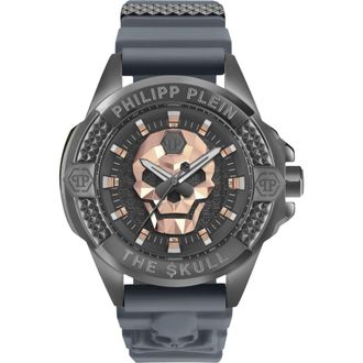 Philipp Plein The $kull Silicone Strap Watch, 44mm in Ip Gunmetal at Nordstrom