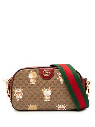 Gucci 2016-2025 Micro GG Supreme Doraemon crossbody bag - Brown