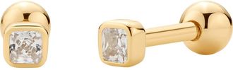 Made by Mary Cubic Zirconia Birthstone Stud Earrings in Gold Vermeil/April at Nordstrom