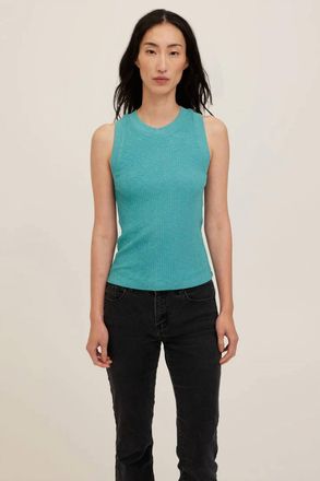 Bloomingdale's Player Rib Tank Top In Island Teal