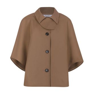 Max Mara Shirts, female, Brown, Size: M/L Box Crop Cape