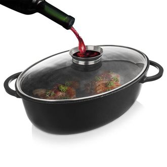OEM Bandeja De Granito Para Asar, Bandeja De Cuello De Cisne Para Asar, Bandeja Para Parrilla Para Hornear, 8 Litros