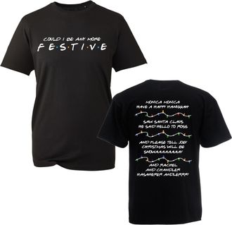 Generic Funny Festive Christmas Shirt - Could I Be Any More Festive Holiday Lights Tee Xmas Poem Top (Black, XL)