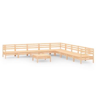 vidaXL Juego De Muebles De Jard&iacute;n 10 Piezas Madera Maciza De Pino Vidaxl