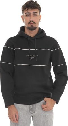 Emporio Armani Casual Katoenen Sweatshirt voor Mannen - Heren - Hoodies - Zwart - L - Katoen - Hoodies & sweatvesten