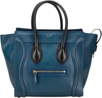 Celine Pre-owned Handbags, female, Blue, Size: ONE SIZE Pre-owned Vintage Leather Handbag